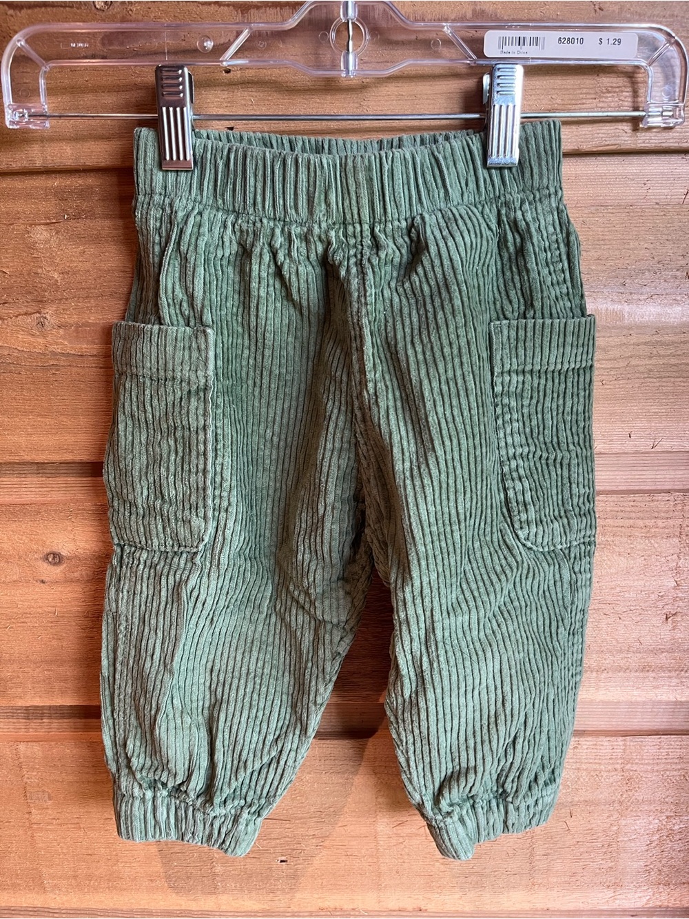PATAGONIA - Toddler Olive Green Cotton Corduroy Cargo Pull-on Pants - 2T